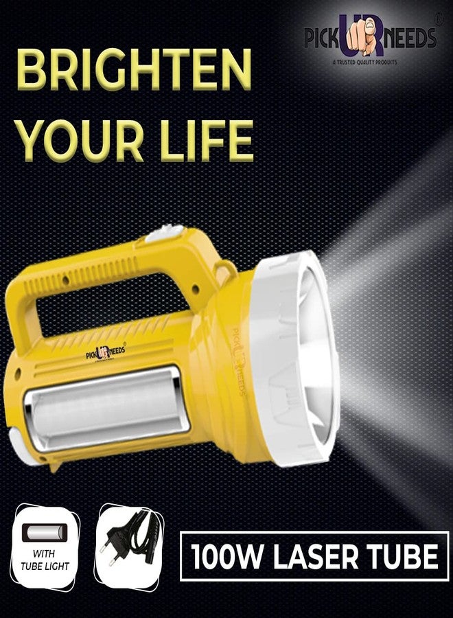 Pick Ur Needs Rechargeable Long Range Emergency Search Torch Light 100W with Side LED Tube - Image 3